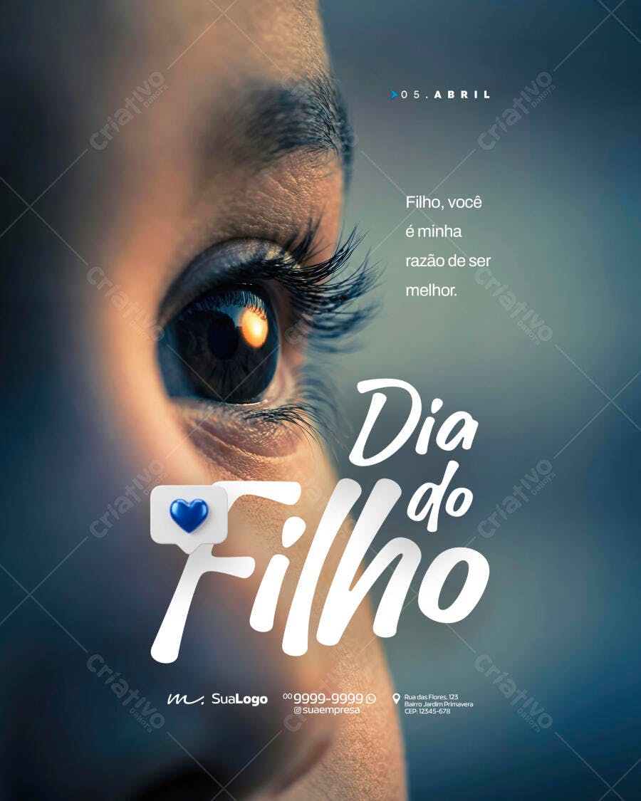 Post Instagram Dia do Filho 5 de Abril PSD Editável