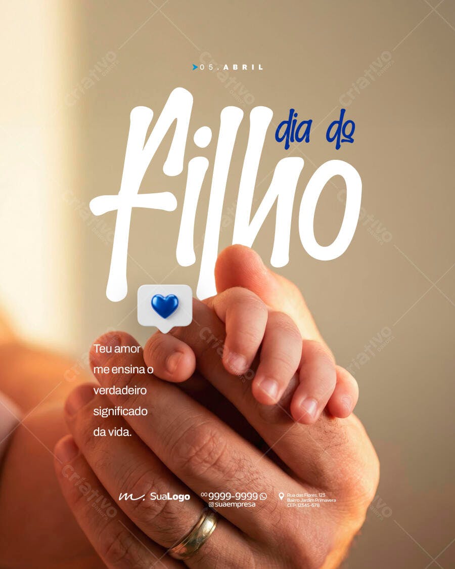 Post Dia do Filho Mês de Abril PSD Editável