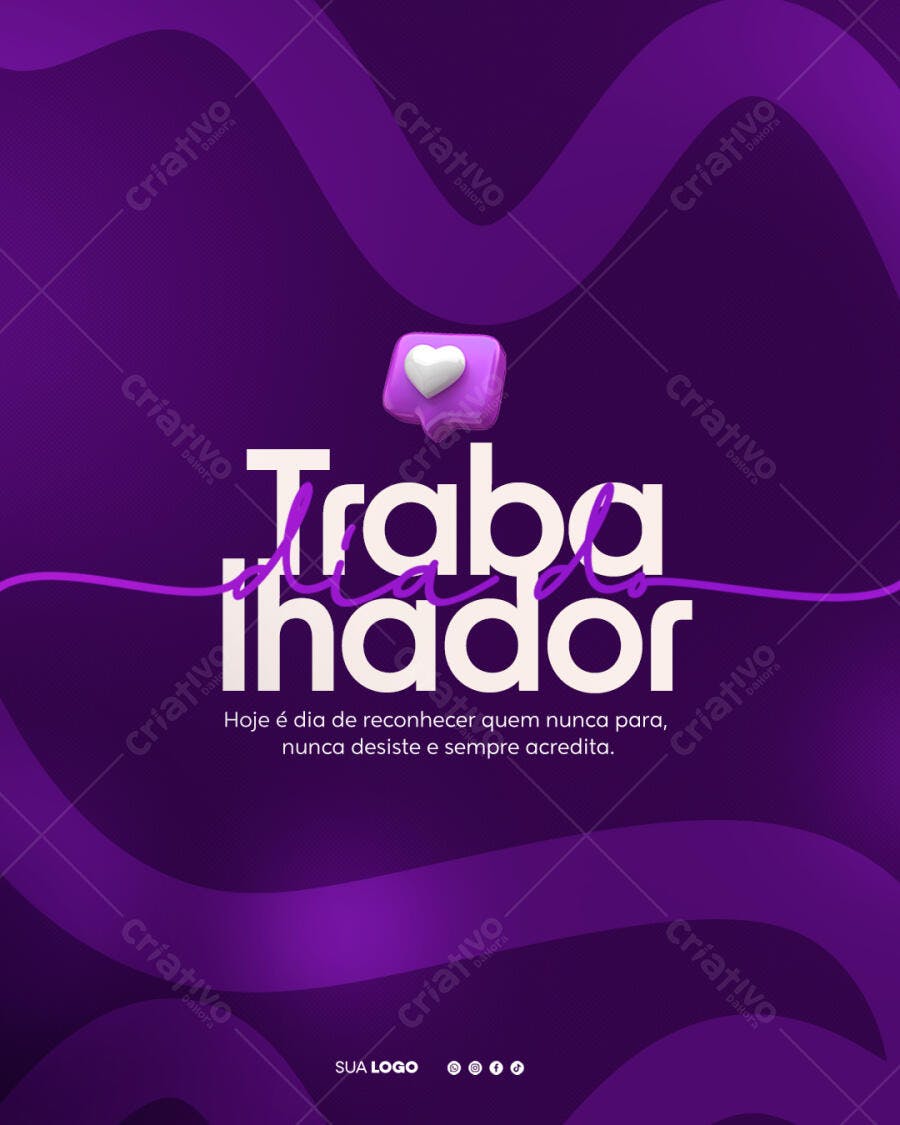Post Dia do Trabalhador Maio PSD Editável