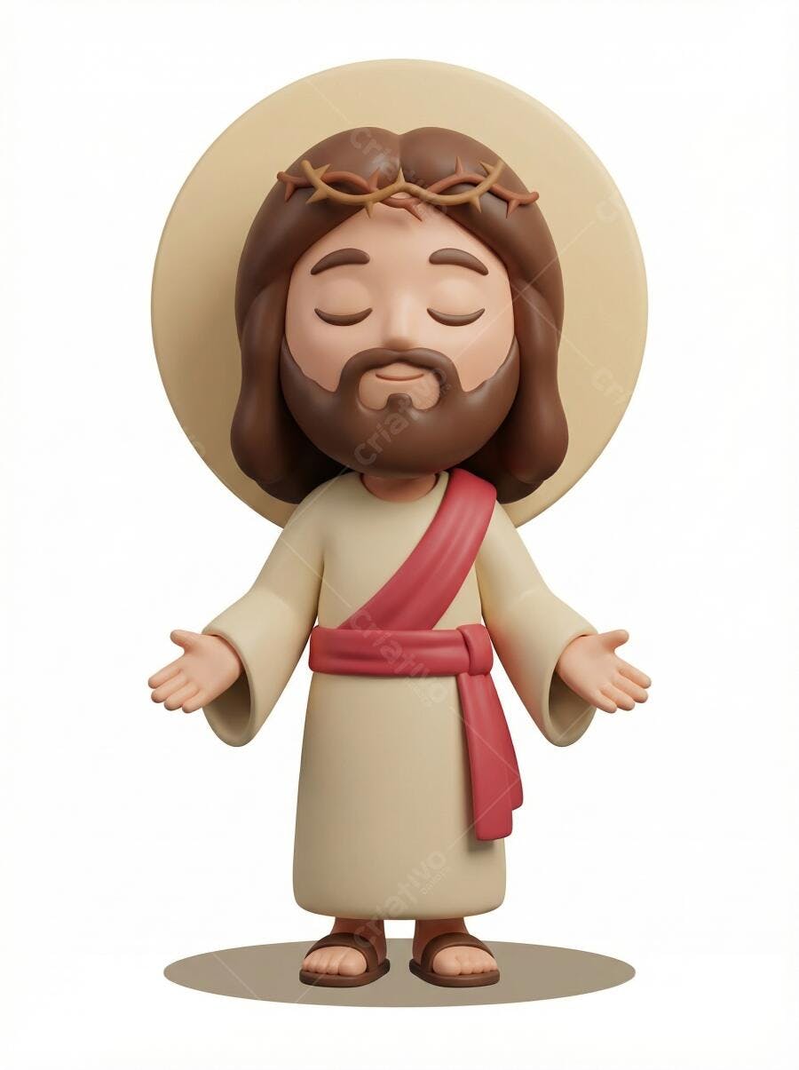 Jesus Cristo 3D Acolhedor Com Aura Religioso