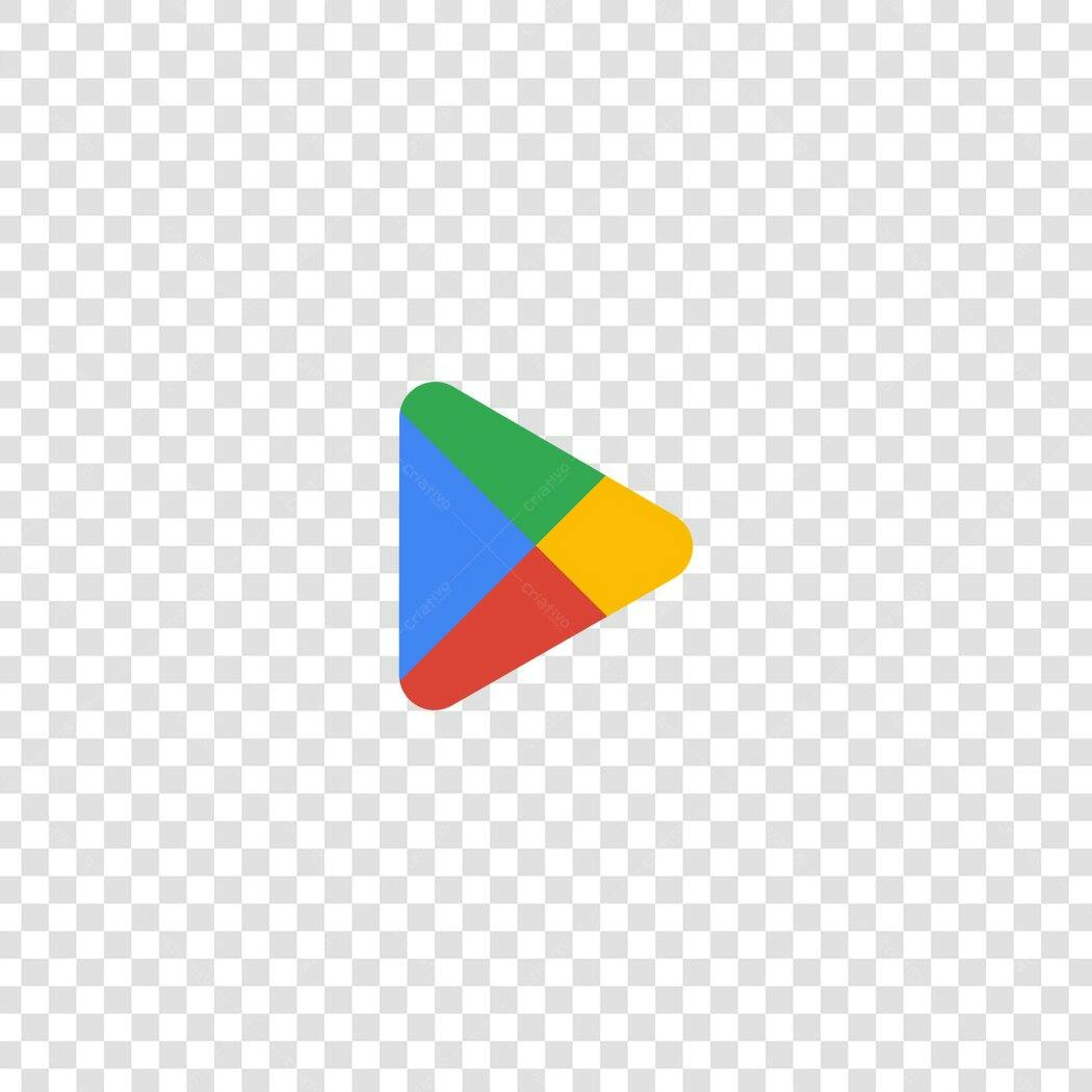 Ícone Google Play Store Flat Design PNG Fundo Transparente
