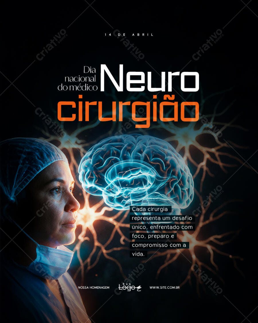 Post Instagram Dia Nacional do Neurocirurgião PSD Editável
