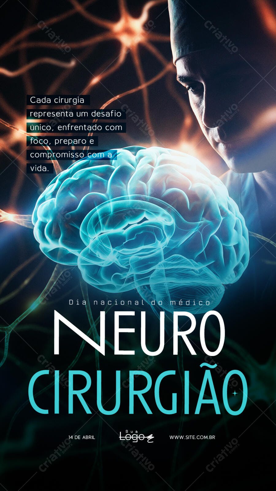 Story Dia Nacional do Médico Neurocirurgião PSD Editável