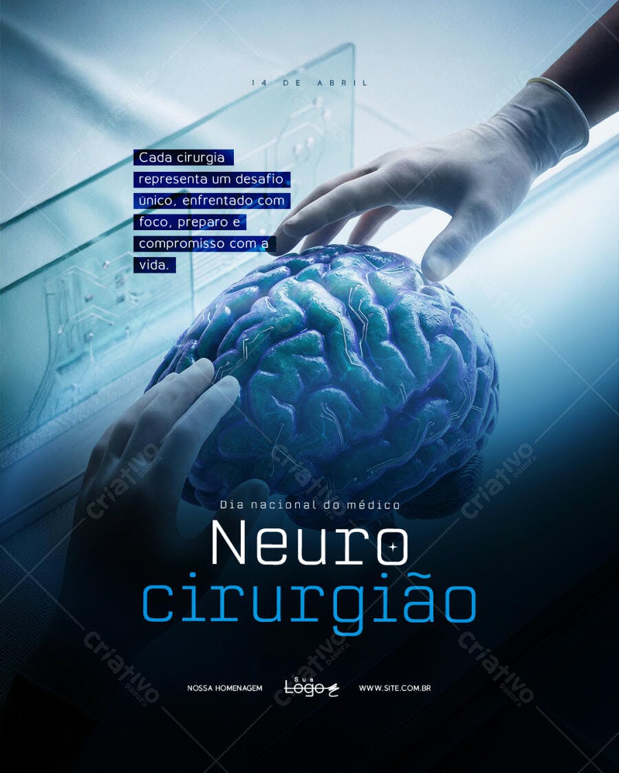Post Dia Nacional do Médico Neurocirurgia PSD Editável