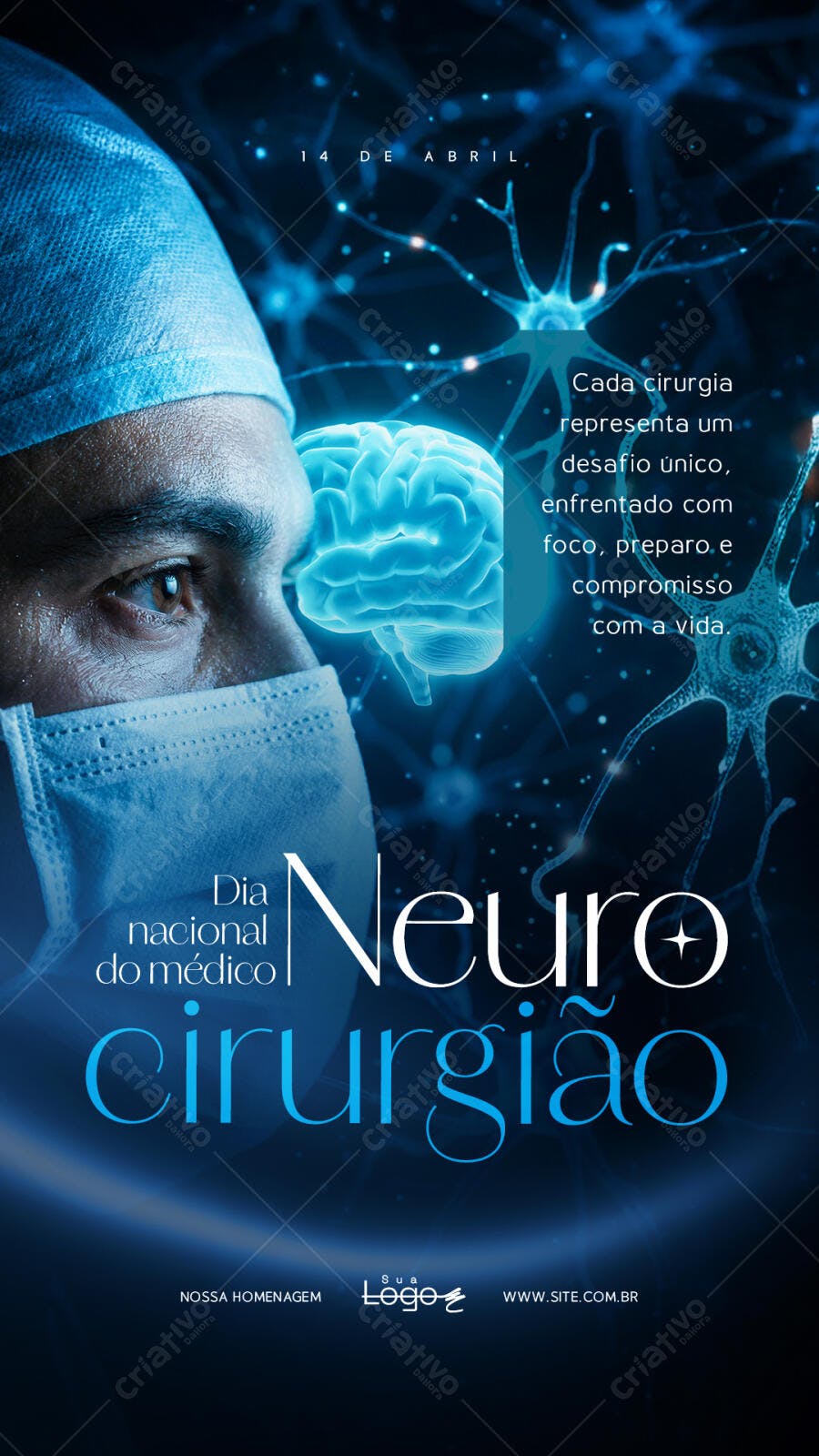 Story Dia Nacional do Neurocirurgião 14 de Abril PSD Editável