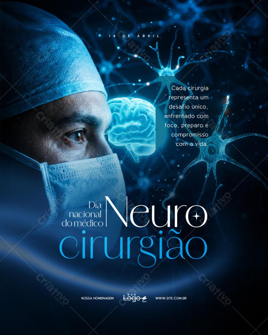 Post Dia Nacional do Médico Neurocirurgião PSD Editável