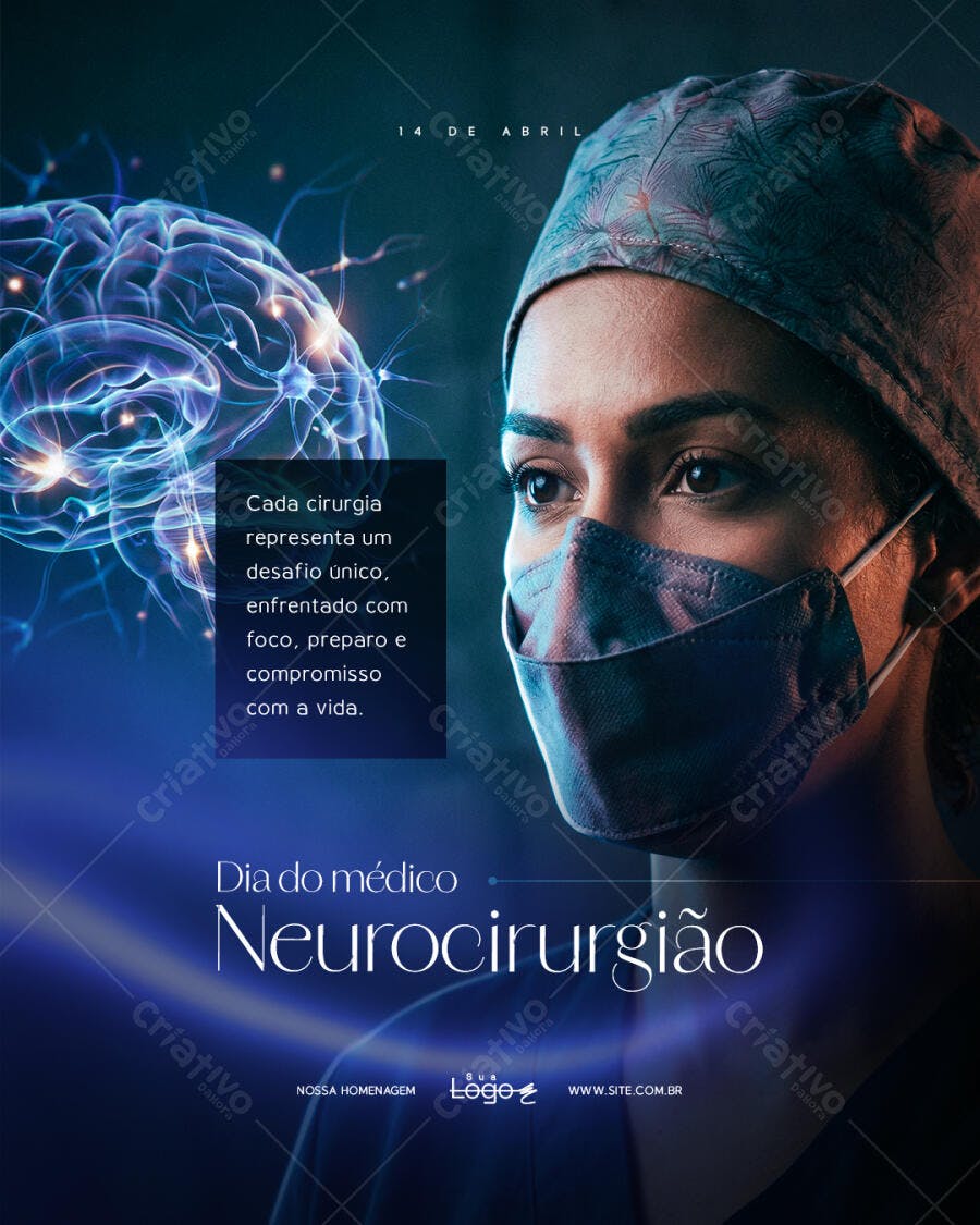 Post Instagram Dia do Médico Neurocirurgião PSD Editável