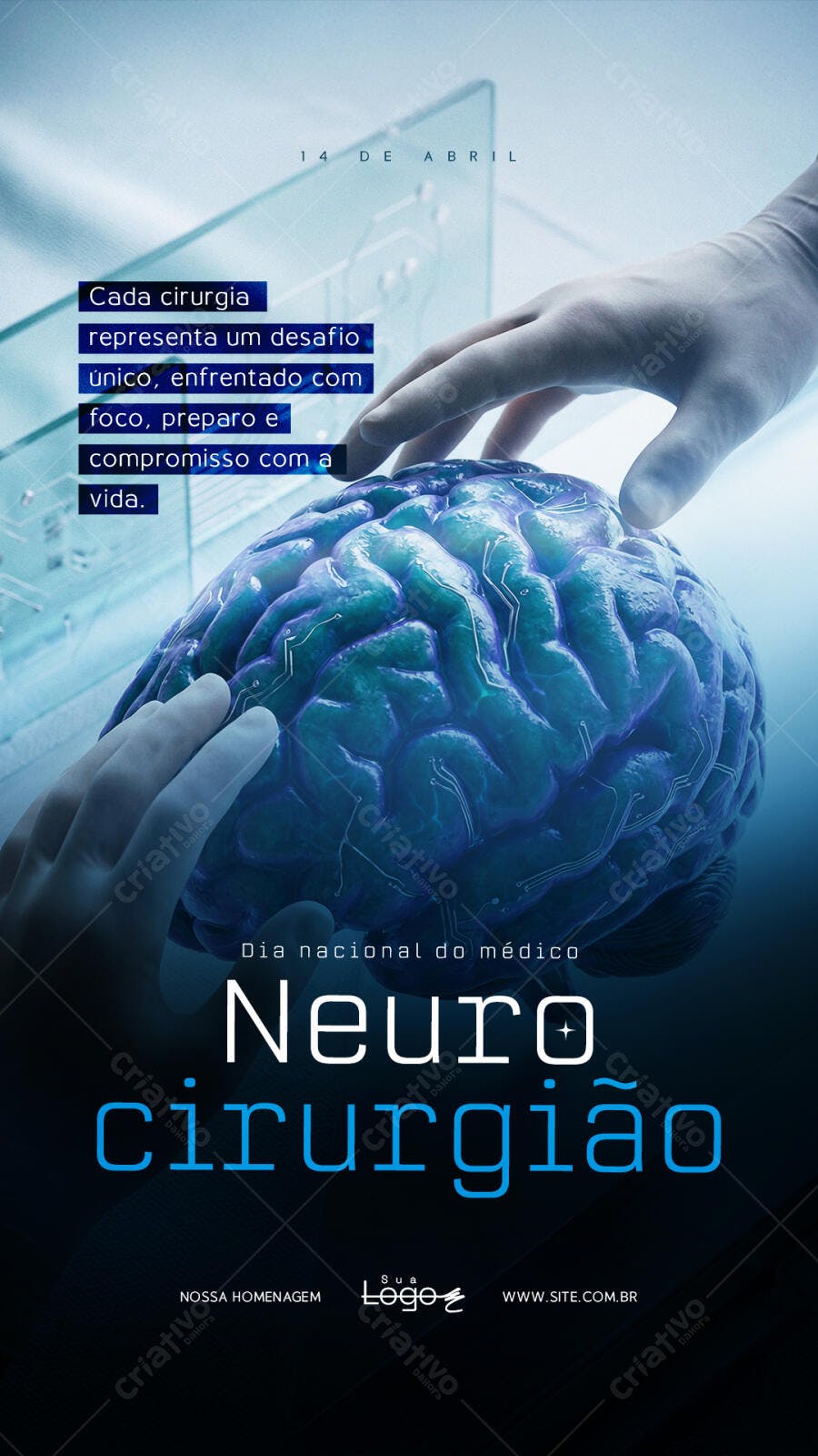 Post Instagram Dia Nacional do Médico Neurocirurgião PSD Editável