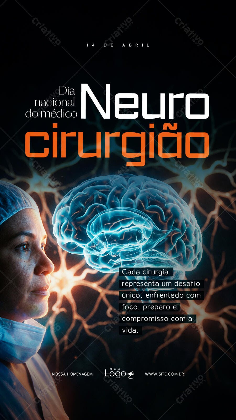 Story Dia Nacional do Médico Neurocirurgião PSD Editável
