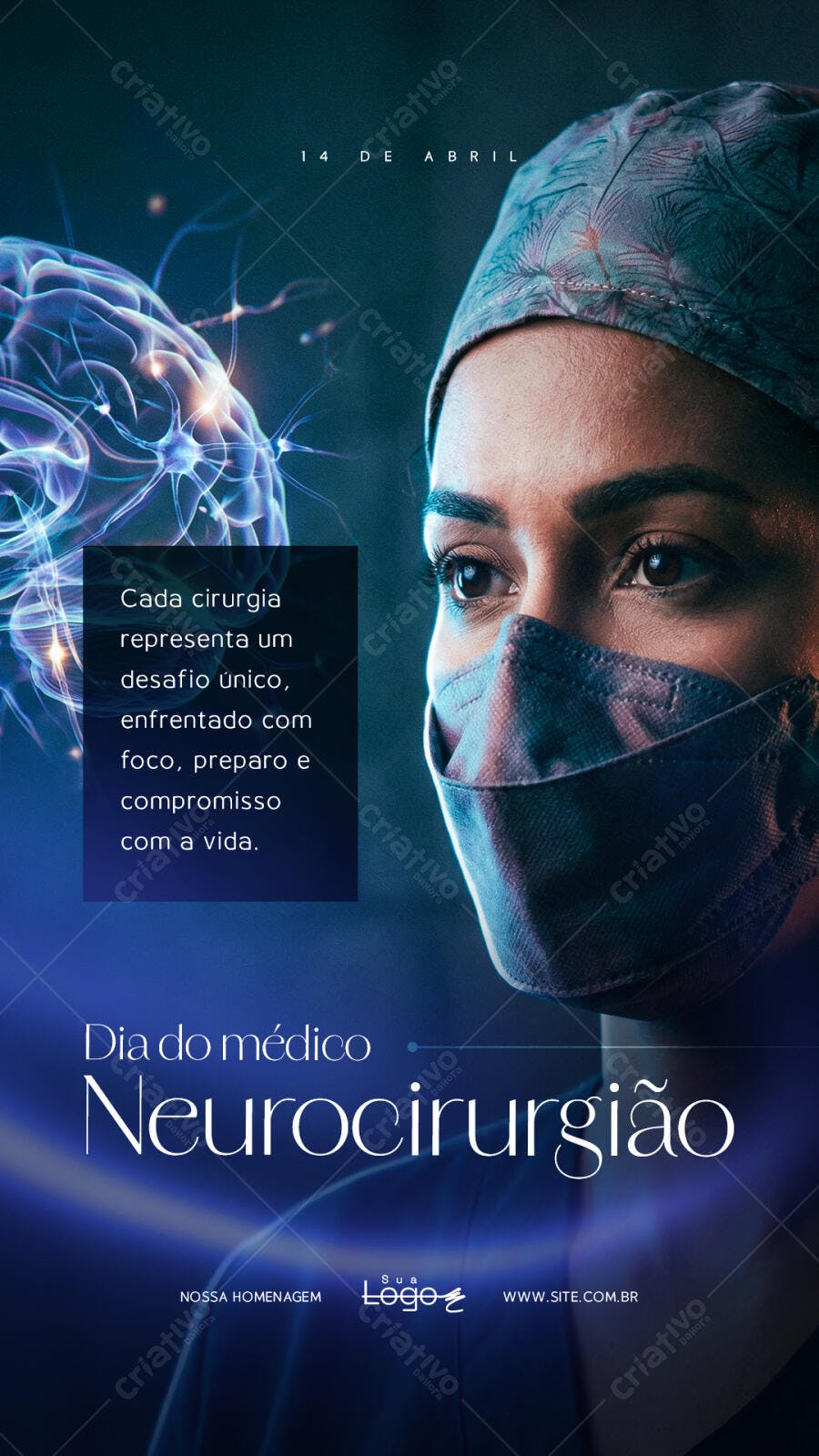 Story Dia do Médico Neurocirurgia PSD Editável