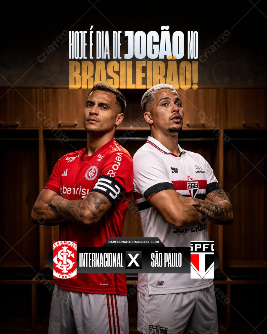 Post Instagram Jogo Brasileirão Futebol PSD Editável