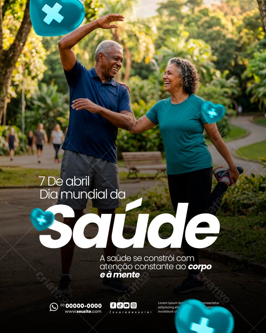 Social Media Dia Mundial da Saúde PSD Editável