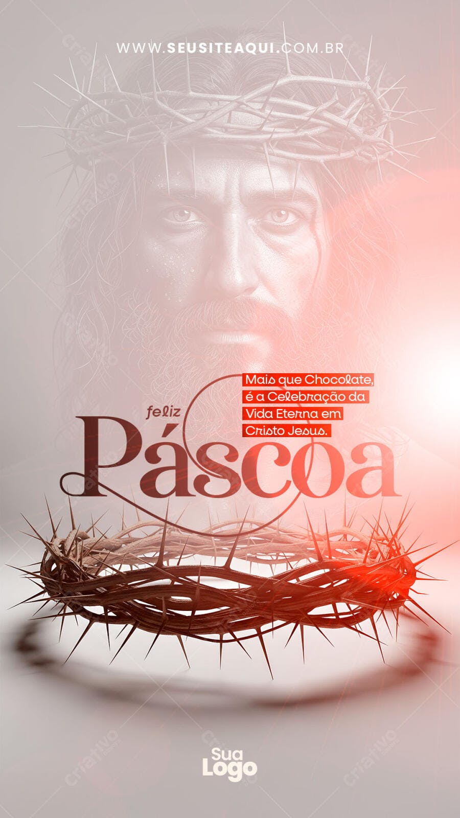 Post Instagram Páscoa Cristã Coroa de Espinhos PSD Editável