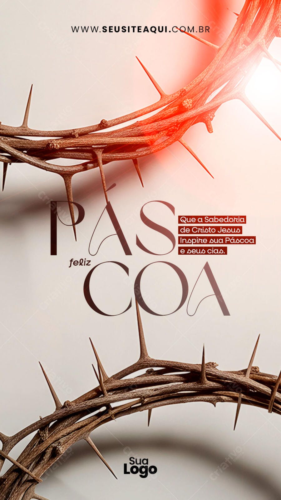 Post Instagram Páscoa Coroa de Espinhos PSD Editável