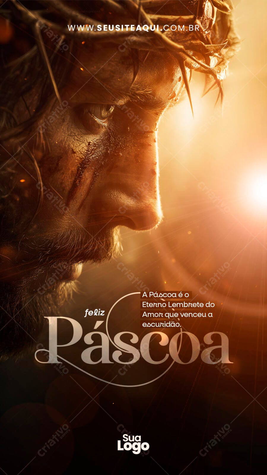 Post Instagram Páscoa Jesus Cristo PSD Editável