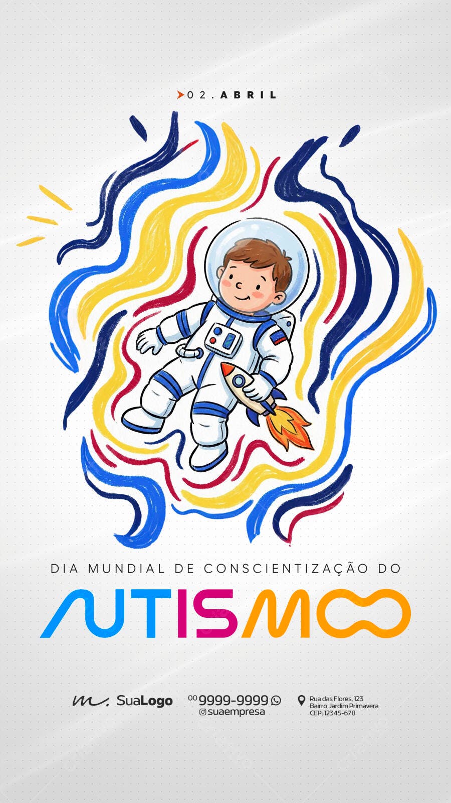 Story Instagram Dia Mundial Conscientização Autismo PSD Editável