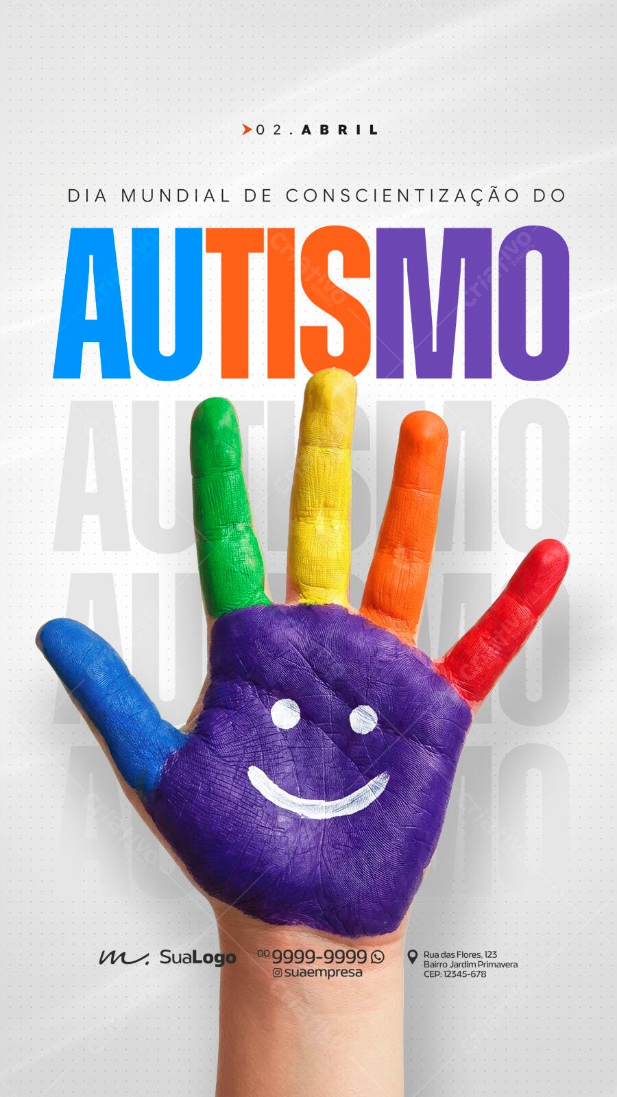 Story Instagram Dia Mundial Conscientização Autismo PSD Editável