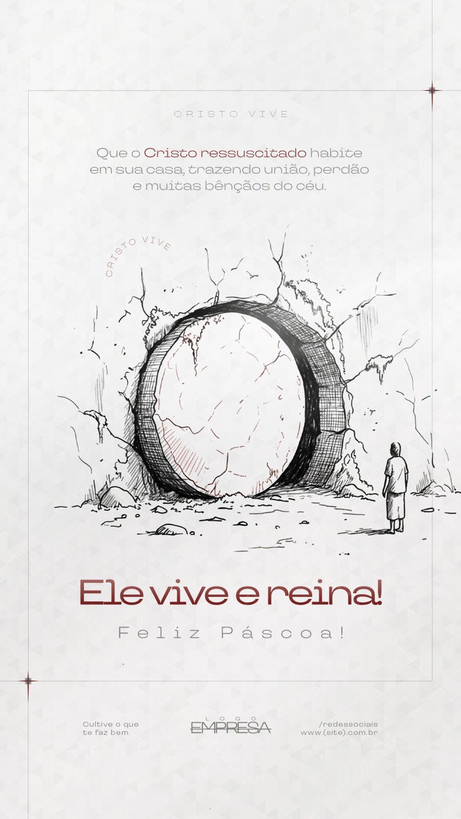 Post Instagram Páscoa Cristo Ressuscitado PSD Editável