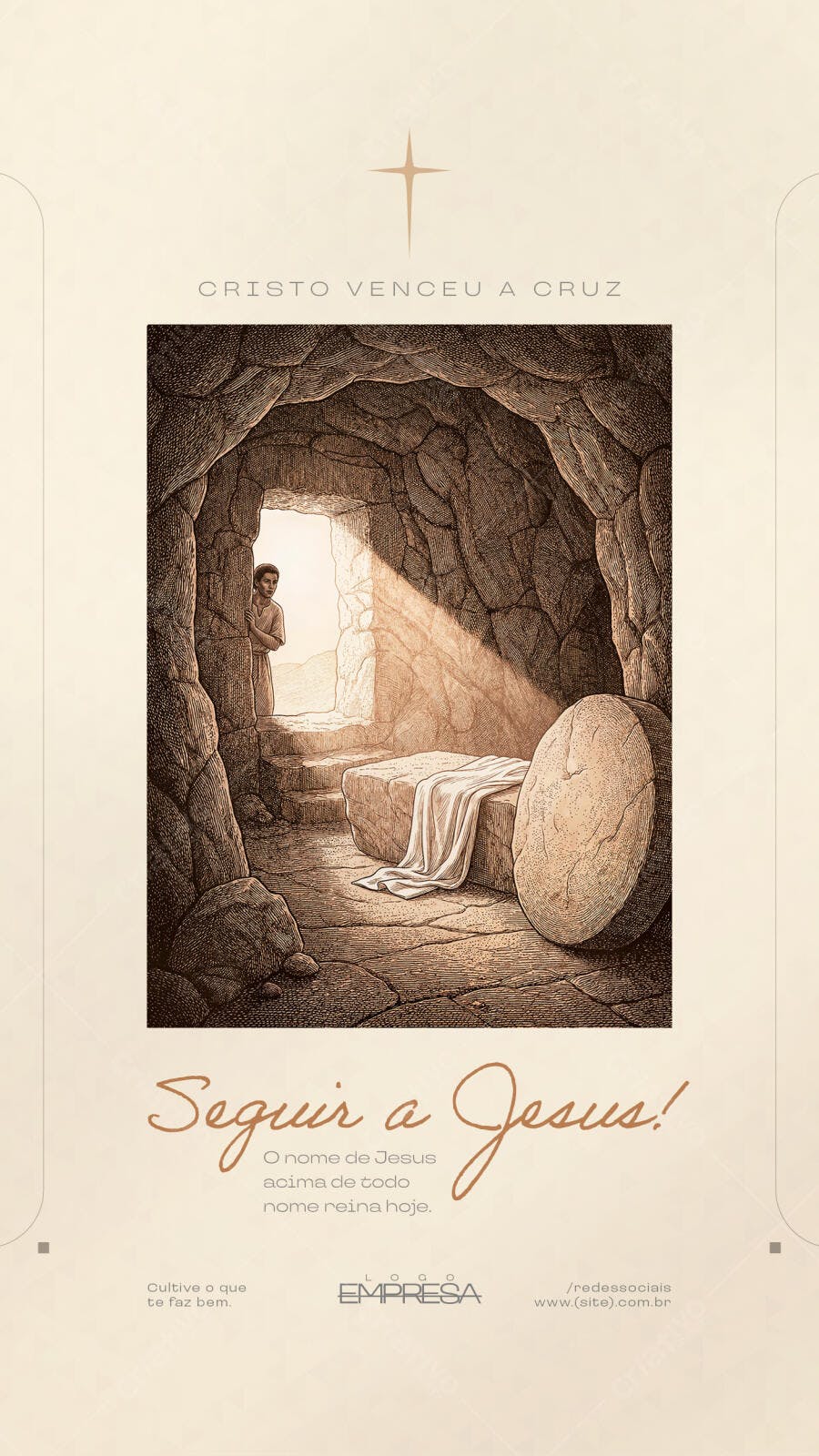Story Páscoa Ressurreição Jesus Cristo PSD Editável