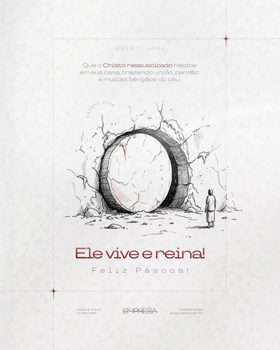 Flyer Páscoa Cristã Ressurreição PSD Editável