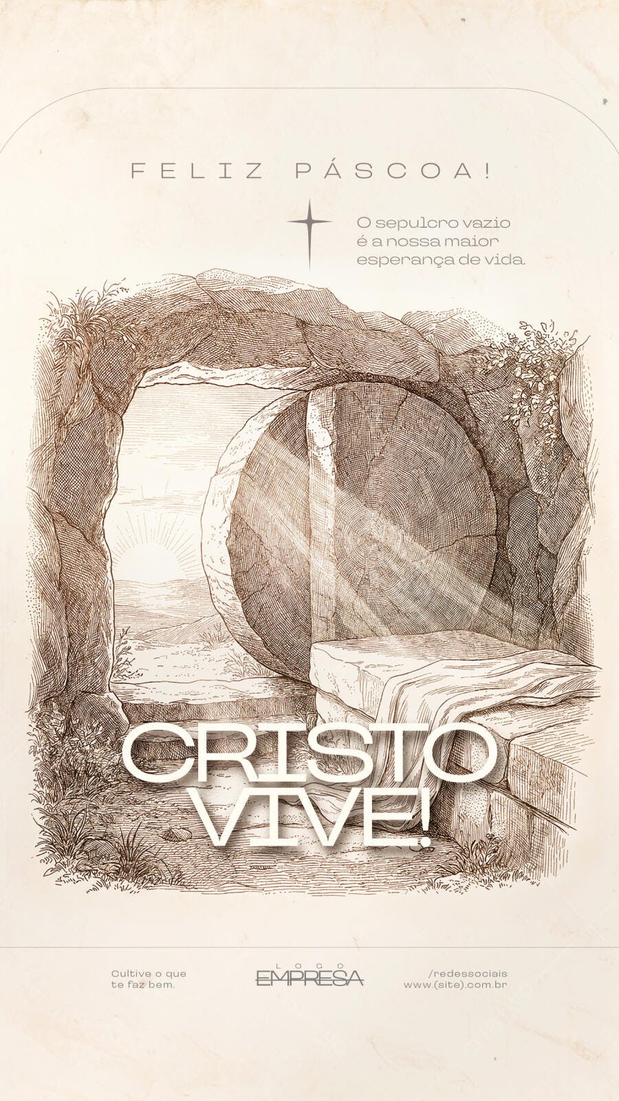 Story Páscoa Cristã Sepulcro Vazio PSD Editável