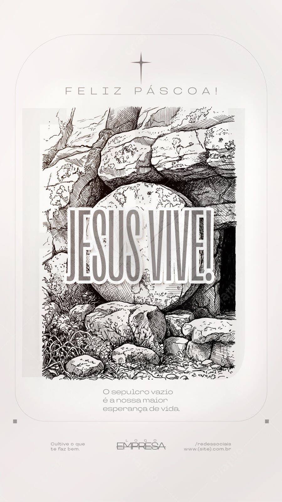 Story Instagram Páscoa Jesus Vive PSD Editável