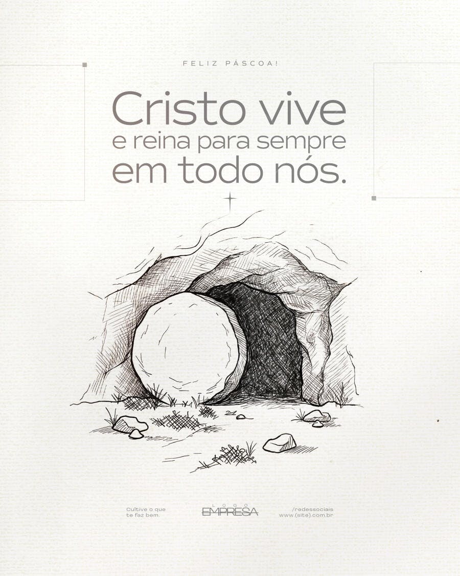 Post Páscoa Cristo Vive PSD Editável