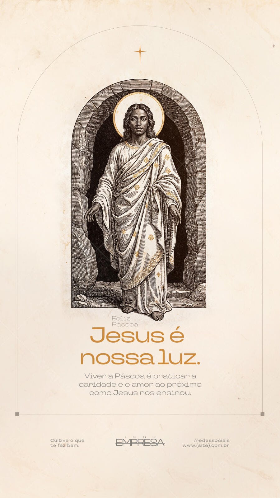 Post Páscoa Jesus Cristo Religioso PSD Editável