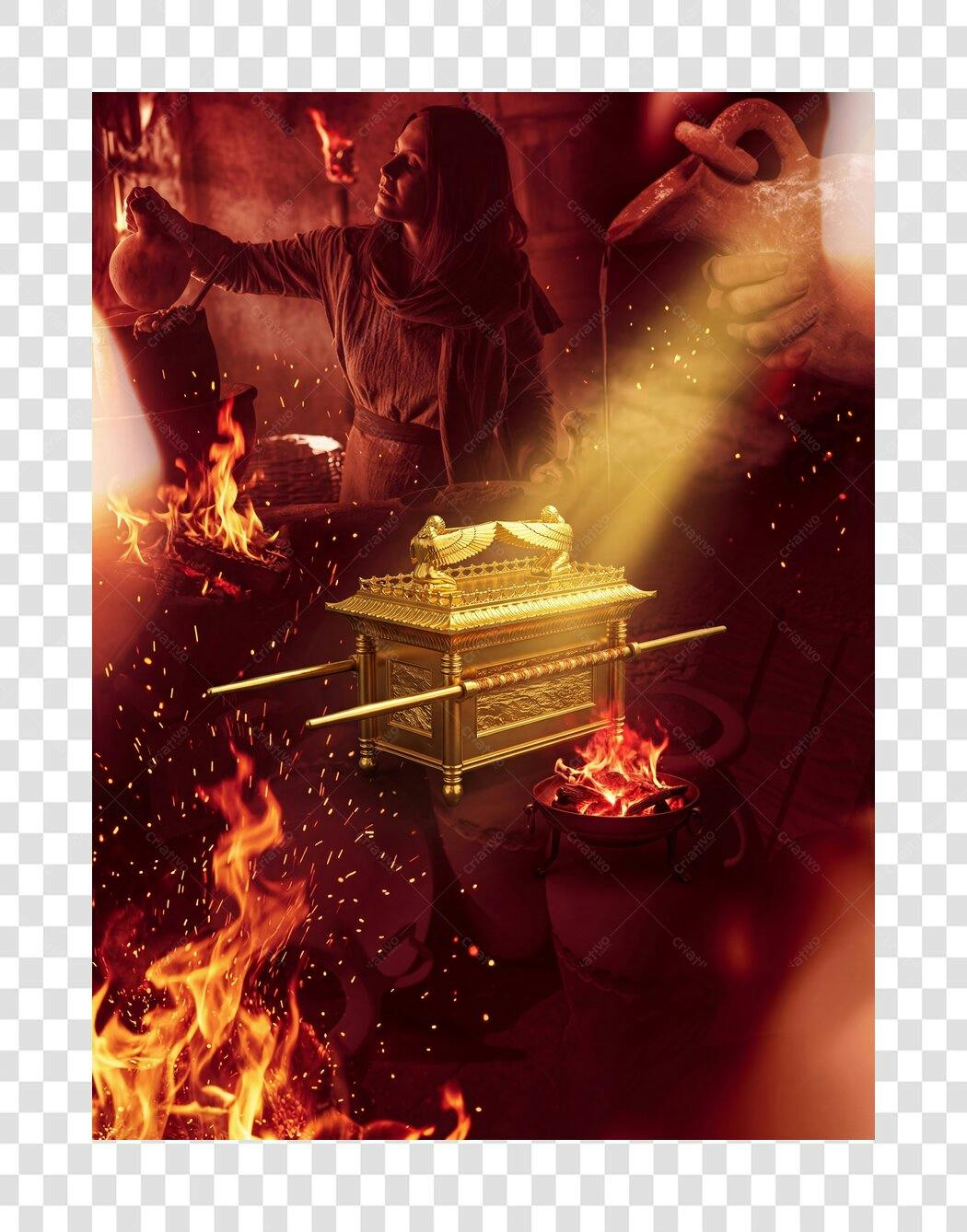 Ilustração Arca da Aliança Fogo Mistério PNG Fundo Transparente
