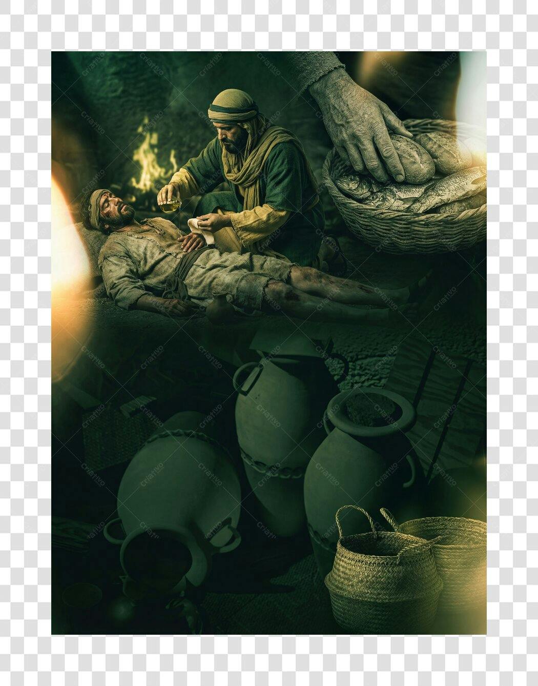 Foto Recortada Bom Samaritano Cuidando Ferido PNG Fundo Transparente
