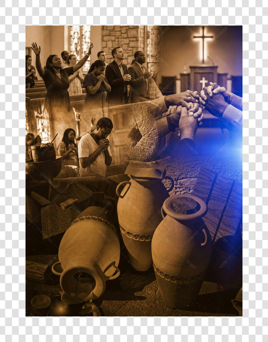 Foto Recortada Pessoas Oração Igreja Fé PNG Fundo Transparente