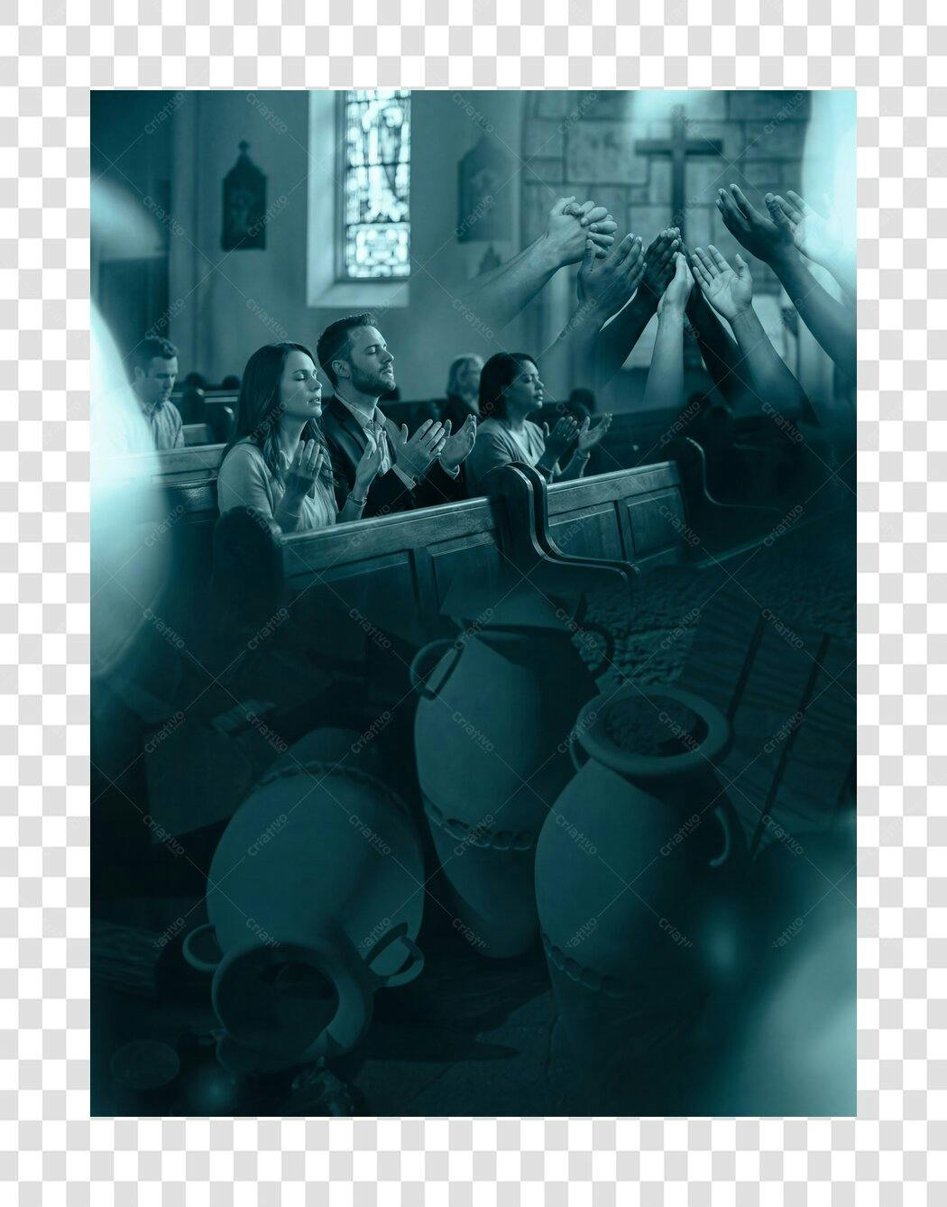 Foto Recortada Pessoas Oração Igreja Fé PNG Fundo Transparente
