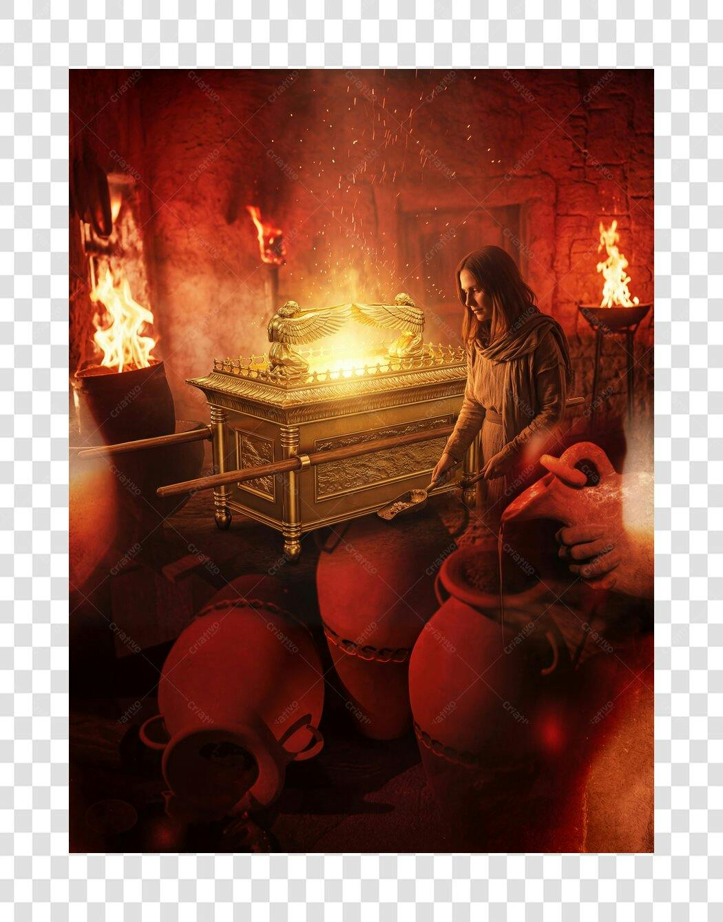 Ilustração Arca da Aliança Bíblica Templo PNG Fundo Transparente