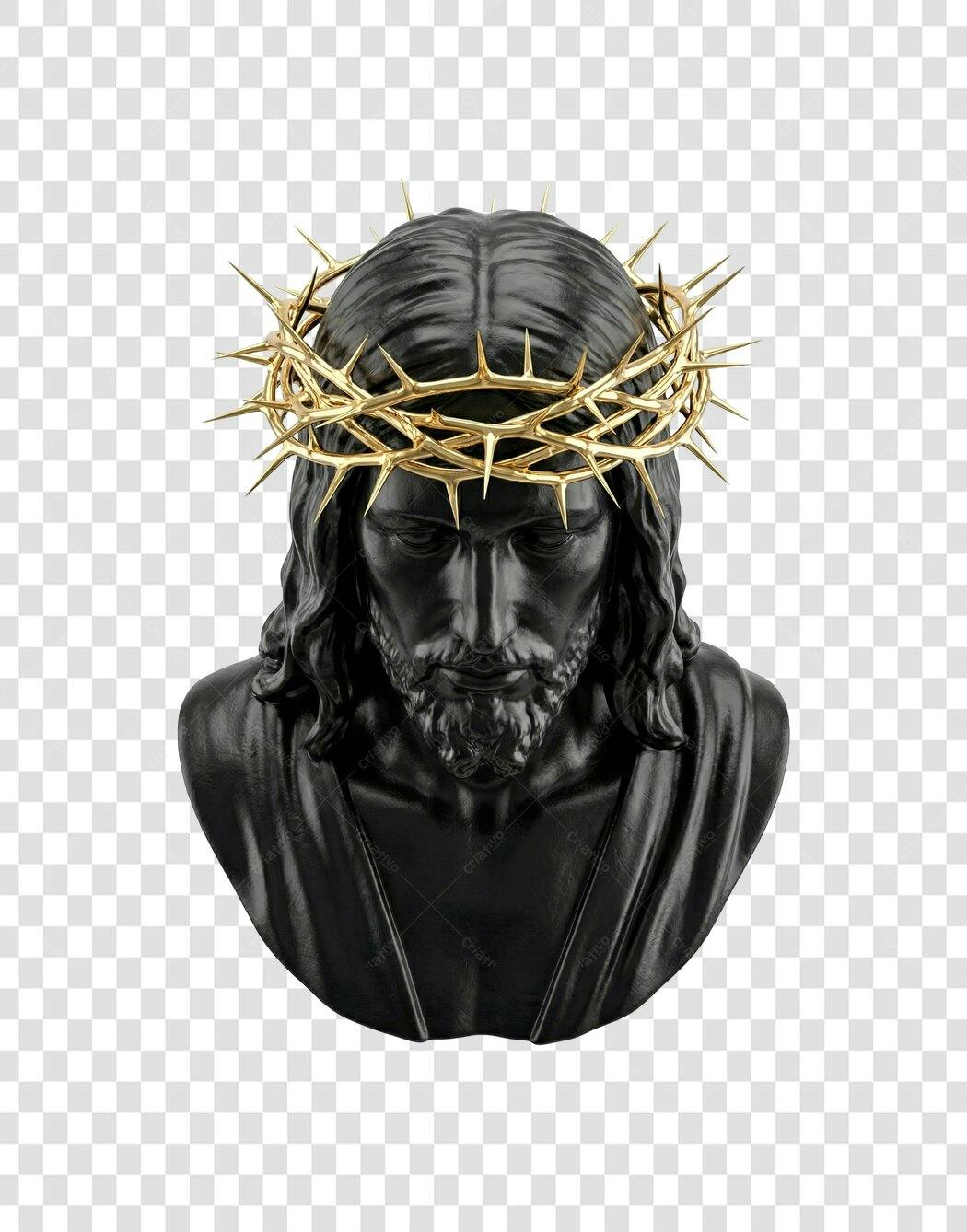 Elemento 3D Jesus Cristo Coroa de Espinhos PNG Fundo Transparente