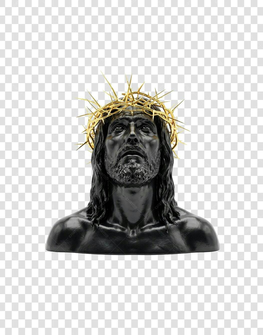 Elemento 3D Jesus Cristo Coroa de Espinhos PNG Fundo Transparente