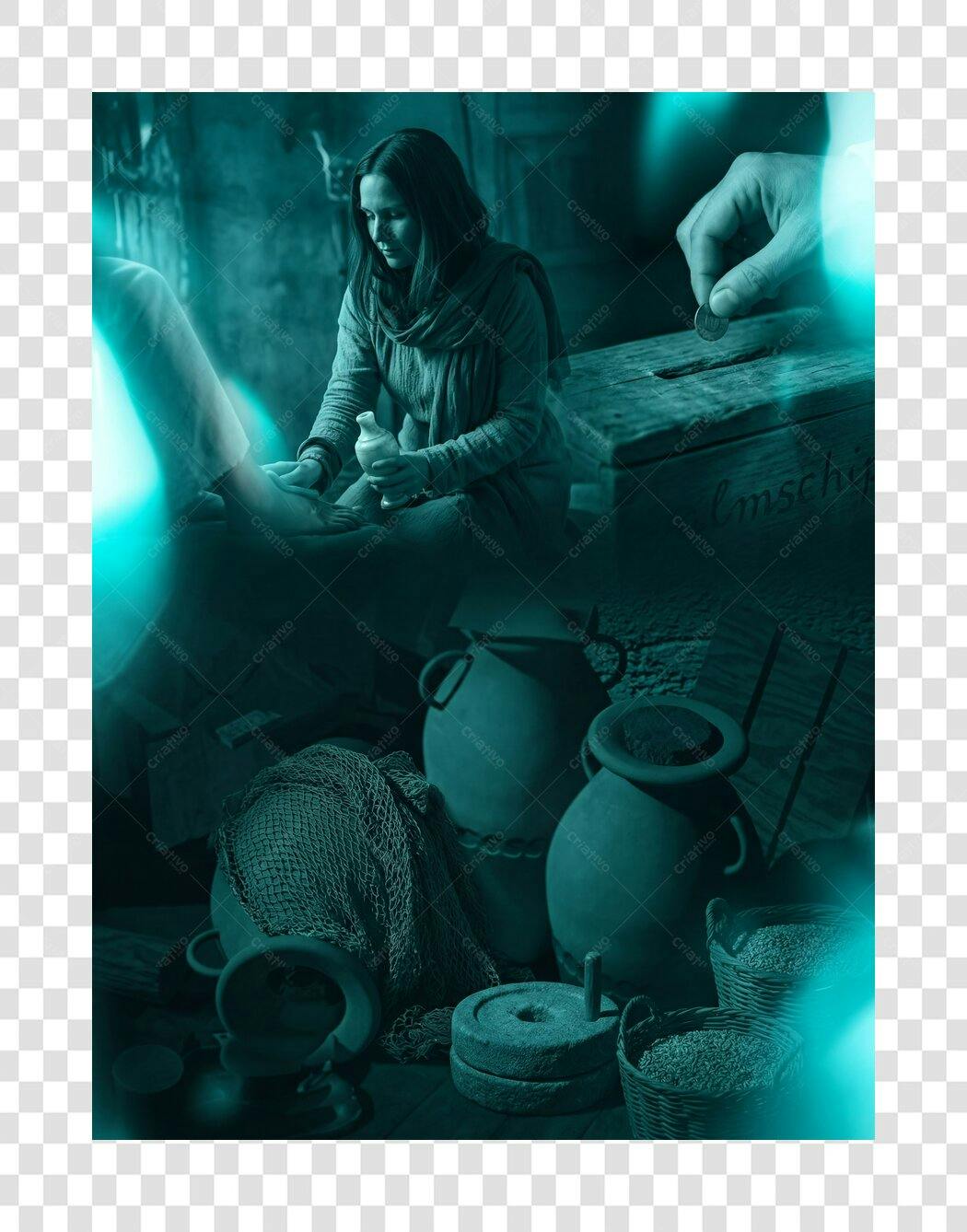 Foto Recortada Mulher Pobre Doando Moeda PNG Fundo Transparente