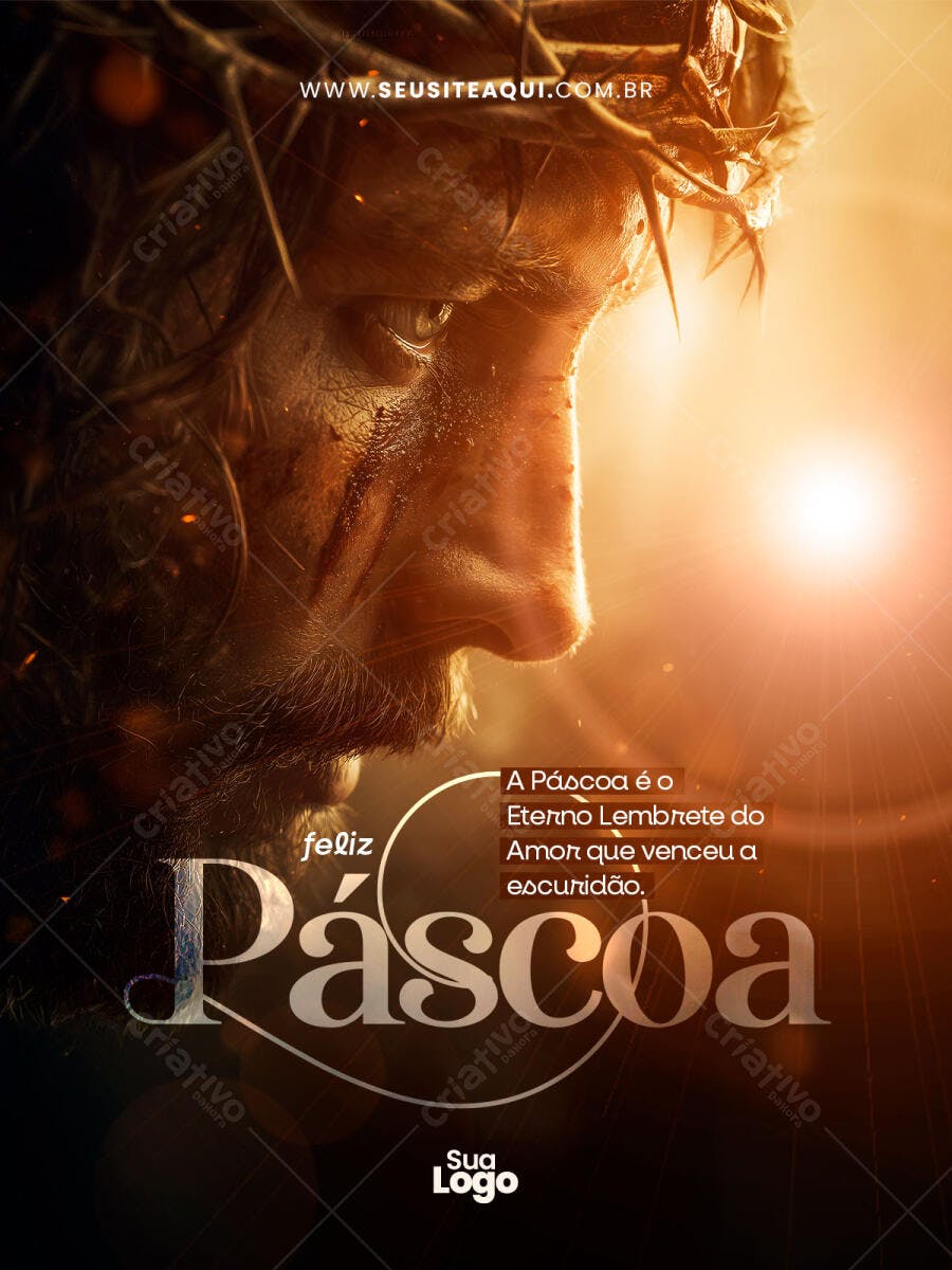 Postagem Páscoa Religiosa Igreja PSD Editável