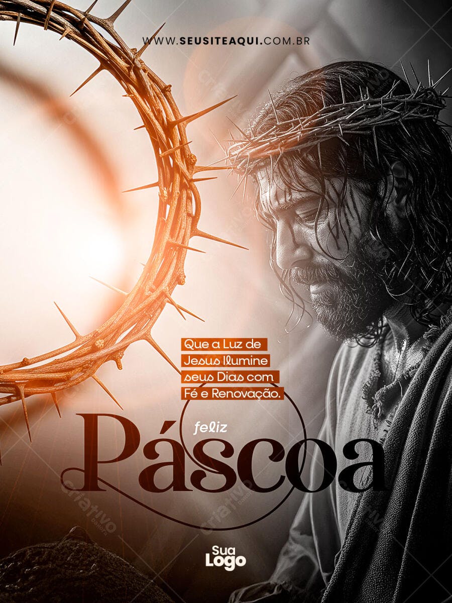 Social Media Páscoa Igreja PSD Editável