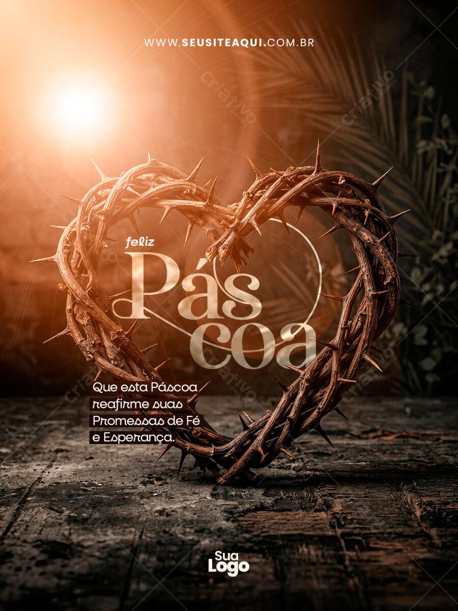 Social Media Páscoa Igreja PSD Editável