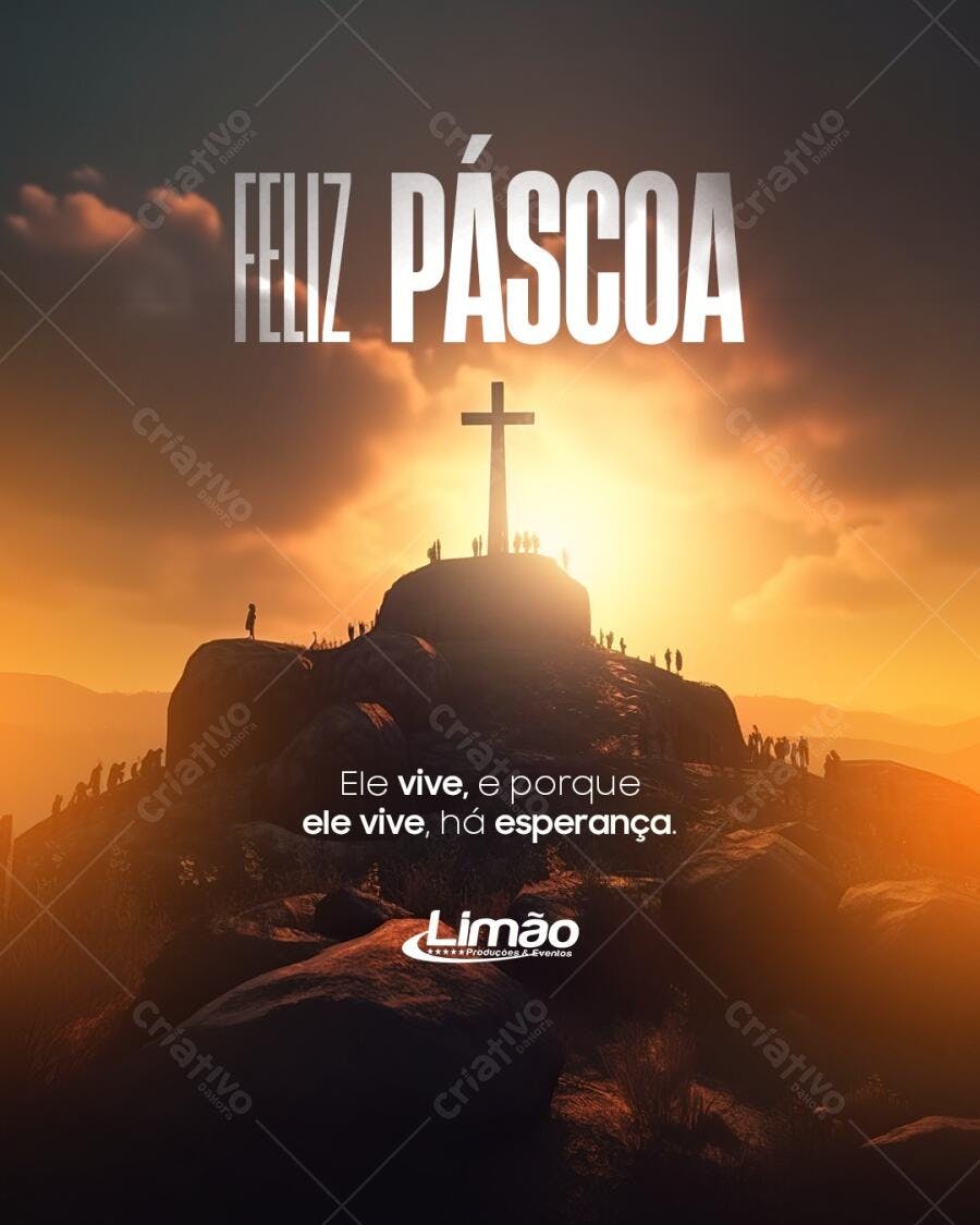 Arte Social Media Páscoa Religiosa PSD Editável