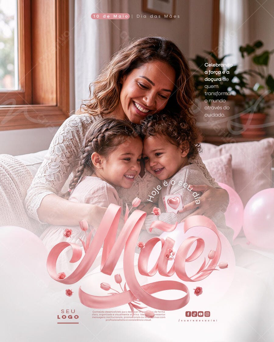 Social Media Dia das Mães 10 de Maio PSD Editável