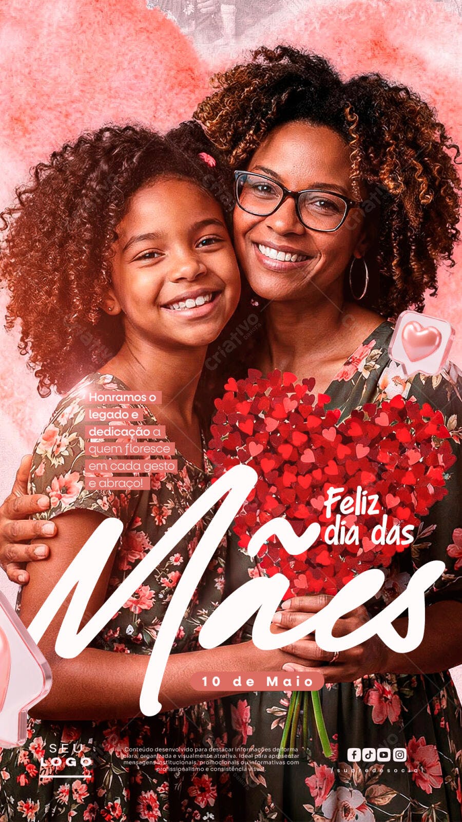 Social Media Dia das Mães 10 de Maio Amor PSD Editável