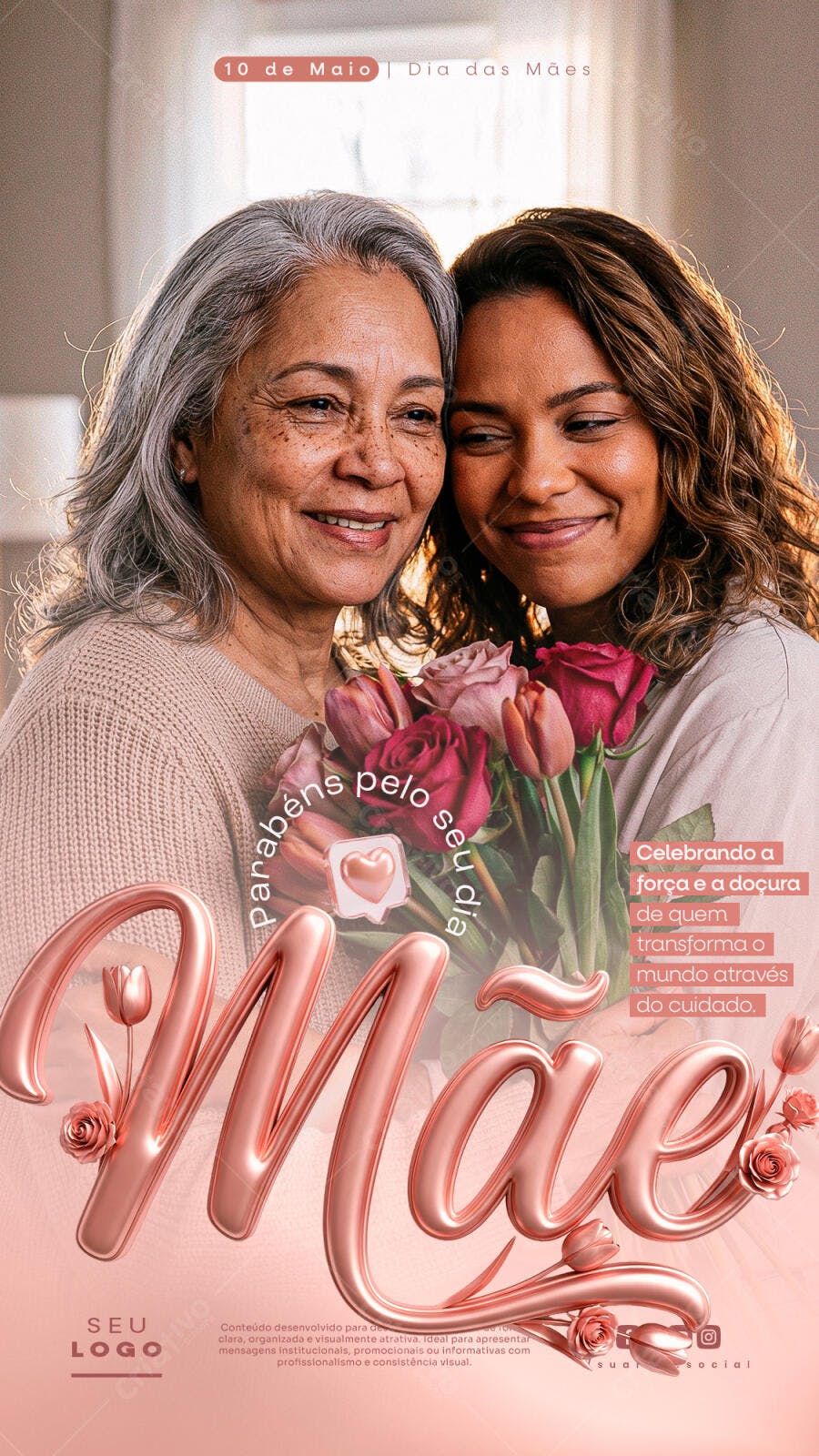 Post Dia das Mães 10 de Maio PSD Editável