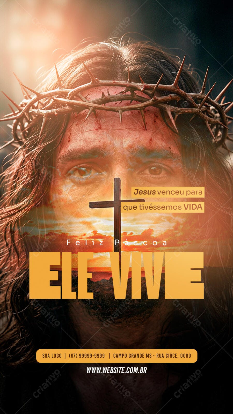 Social Media Páscoa Jesus Cristo PSD Editável