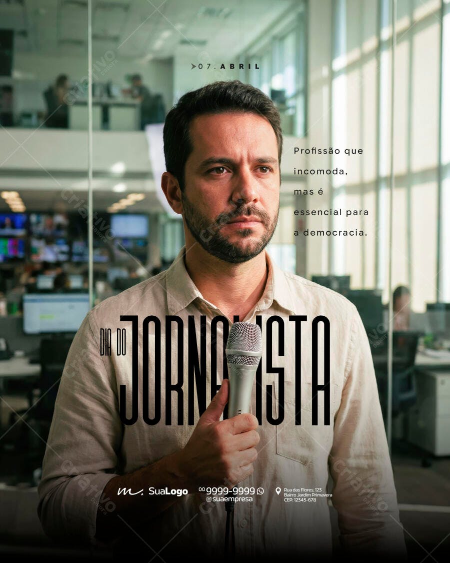Post Dia do Jornalista 7 de Abril PSD Editável