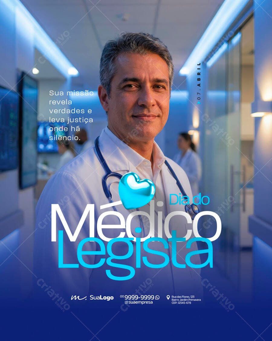 Post Dia do Médico Legista 07 de Abril PSD Editável
