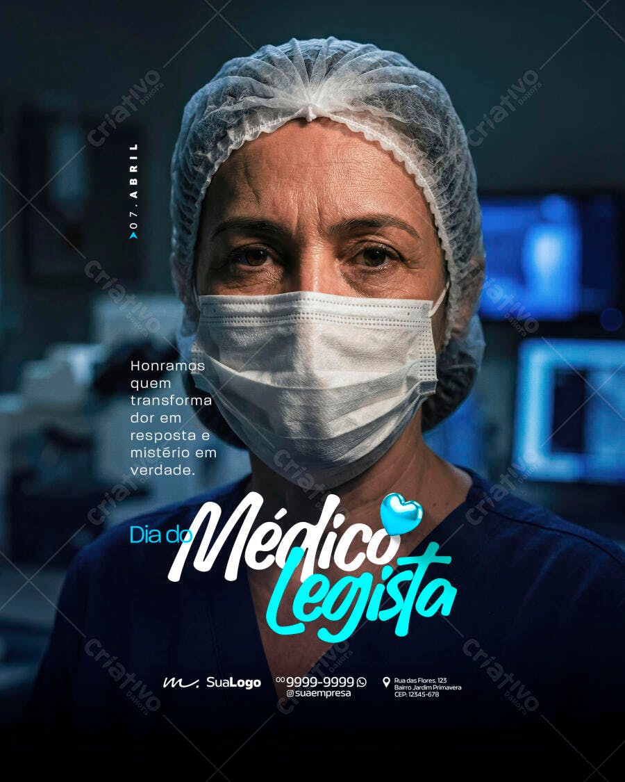 Post Instagram Dia do Médico Legista 7 de Abril PSD Editável