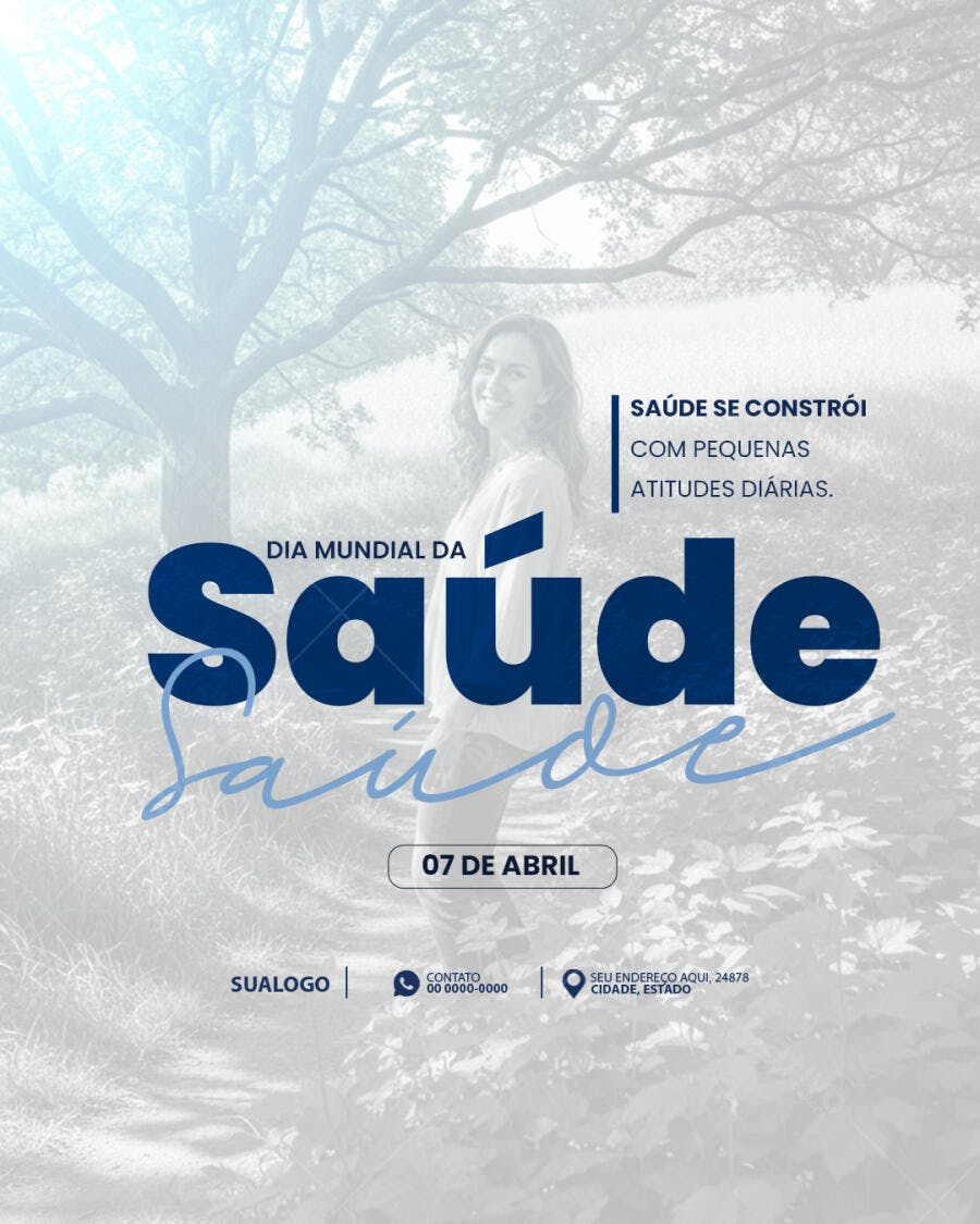 Post Dia Mundial da Saúde 7 de Abril PSD Editável
