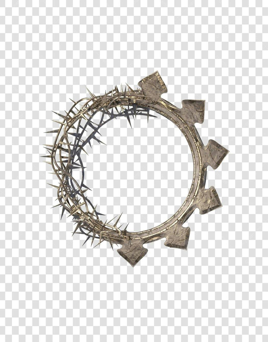 Coroa de Espinhos Elemento 3D PNG Fundo Transparente