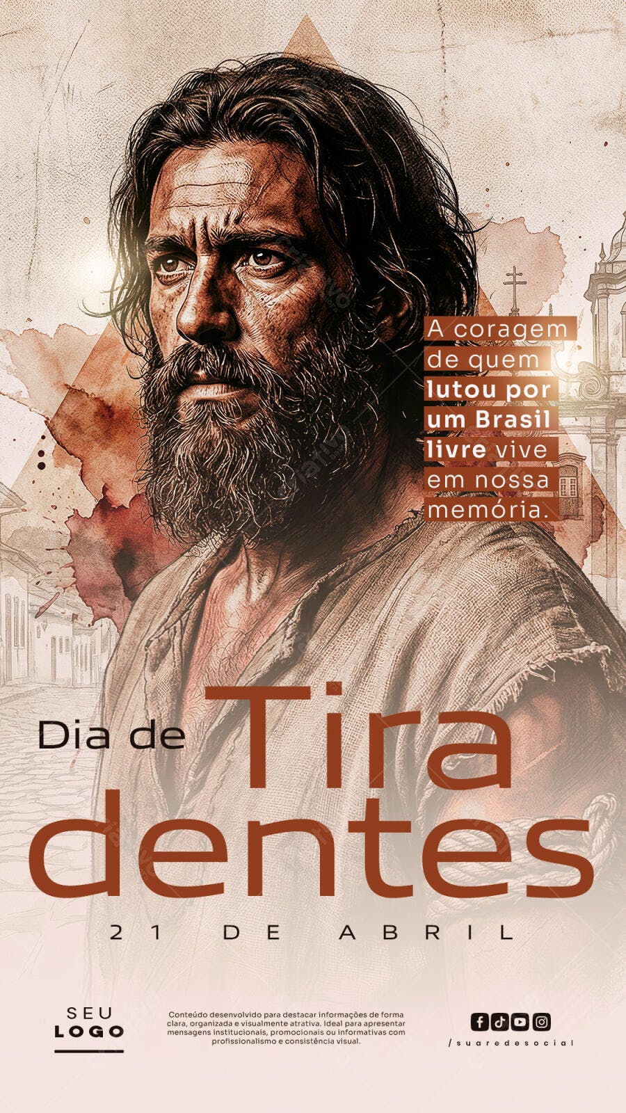 Post Instagram Dia de Tiradentes 21 de Abril PSD Editável
